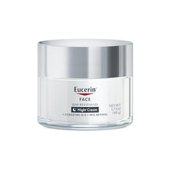 Eucerin Q10 night cream texture close-up highlighting macadamia oil for deep hydration