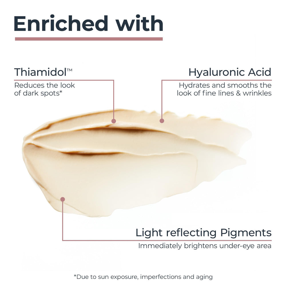 Eucerin Radiant Tone Eye Cream with light-reflecting pigments for instant brightness.