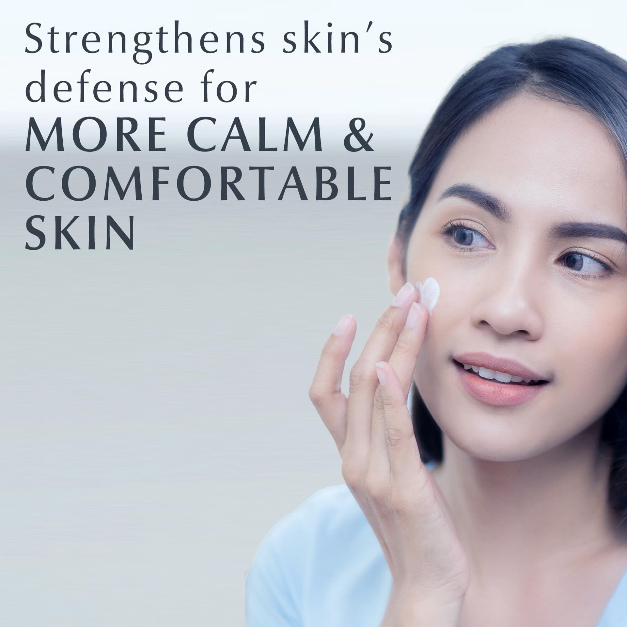 Fragrance-free label signals gentle daily use for sensitive skin.
