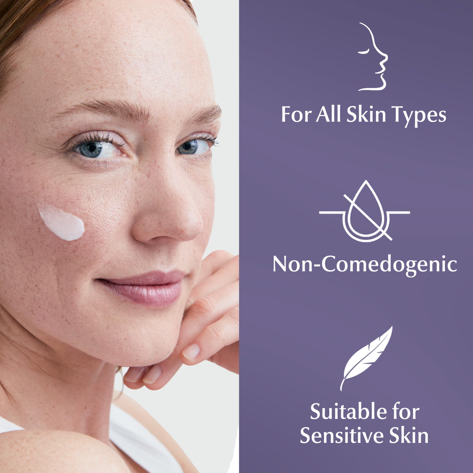 Eucerin Skin Balance Night Cream texture closeup shows smooth cream.