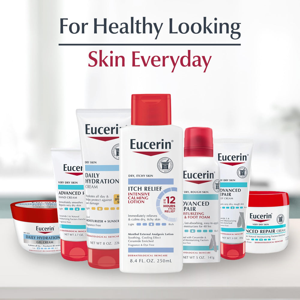 Absorption shot shows Eucerin cream sinks in without greasy residue.