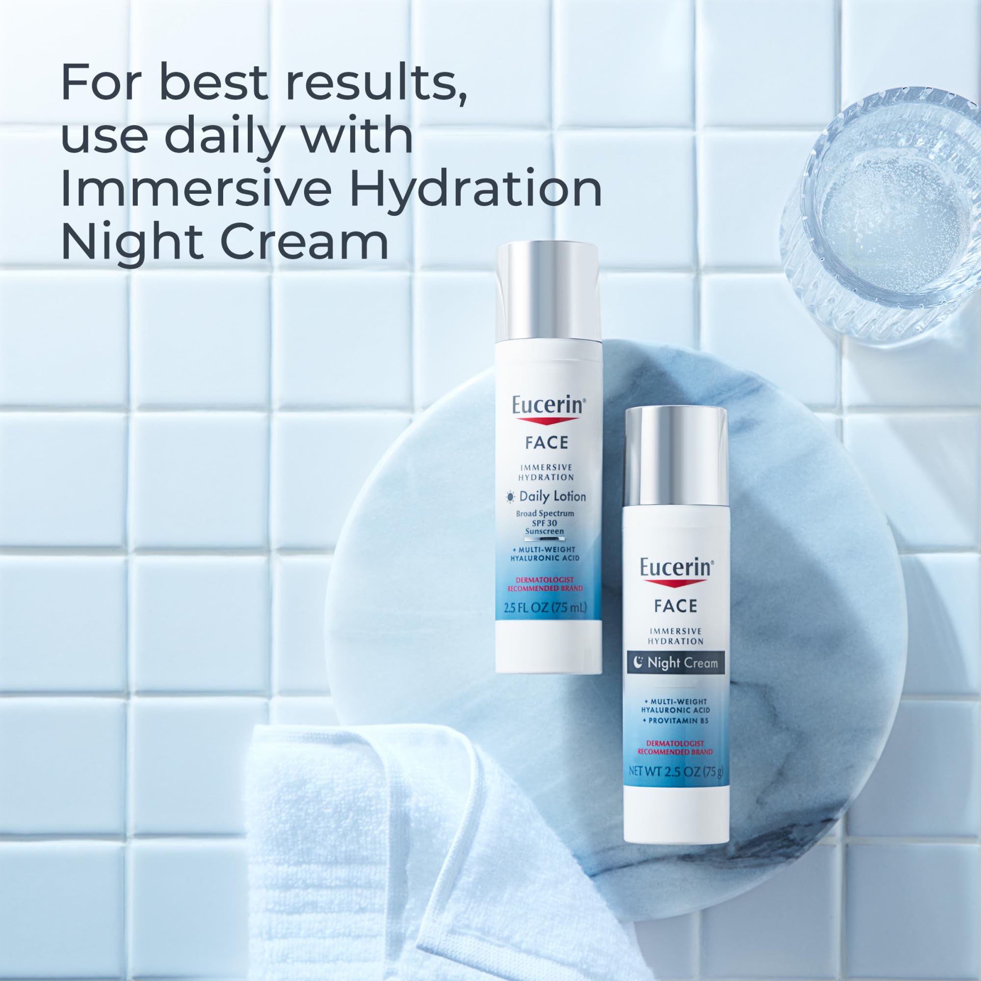 Eucerin texture swatch showing plump, smooth look.