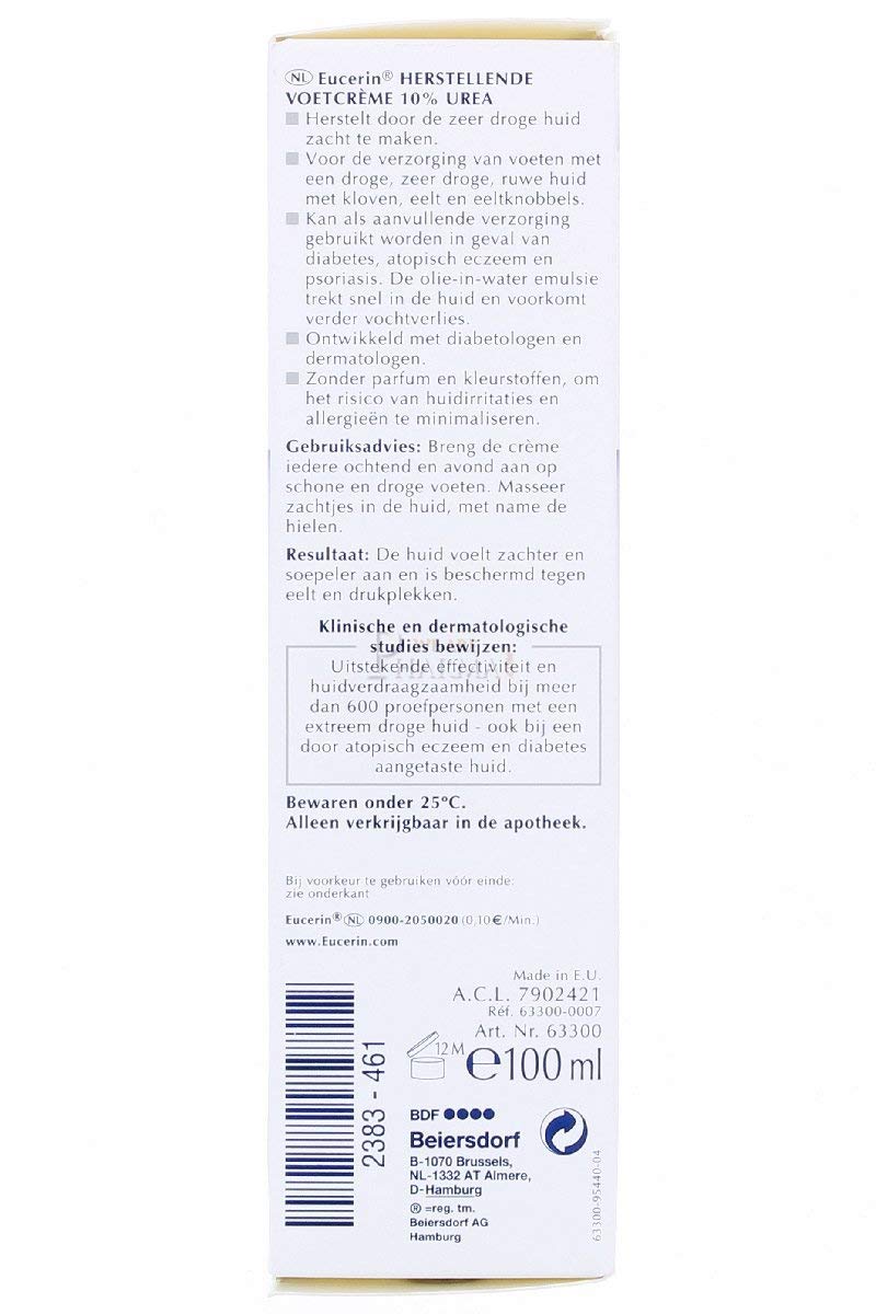 Eucerin UreaRepair Plus application on feet demonstrates smoothing action