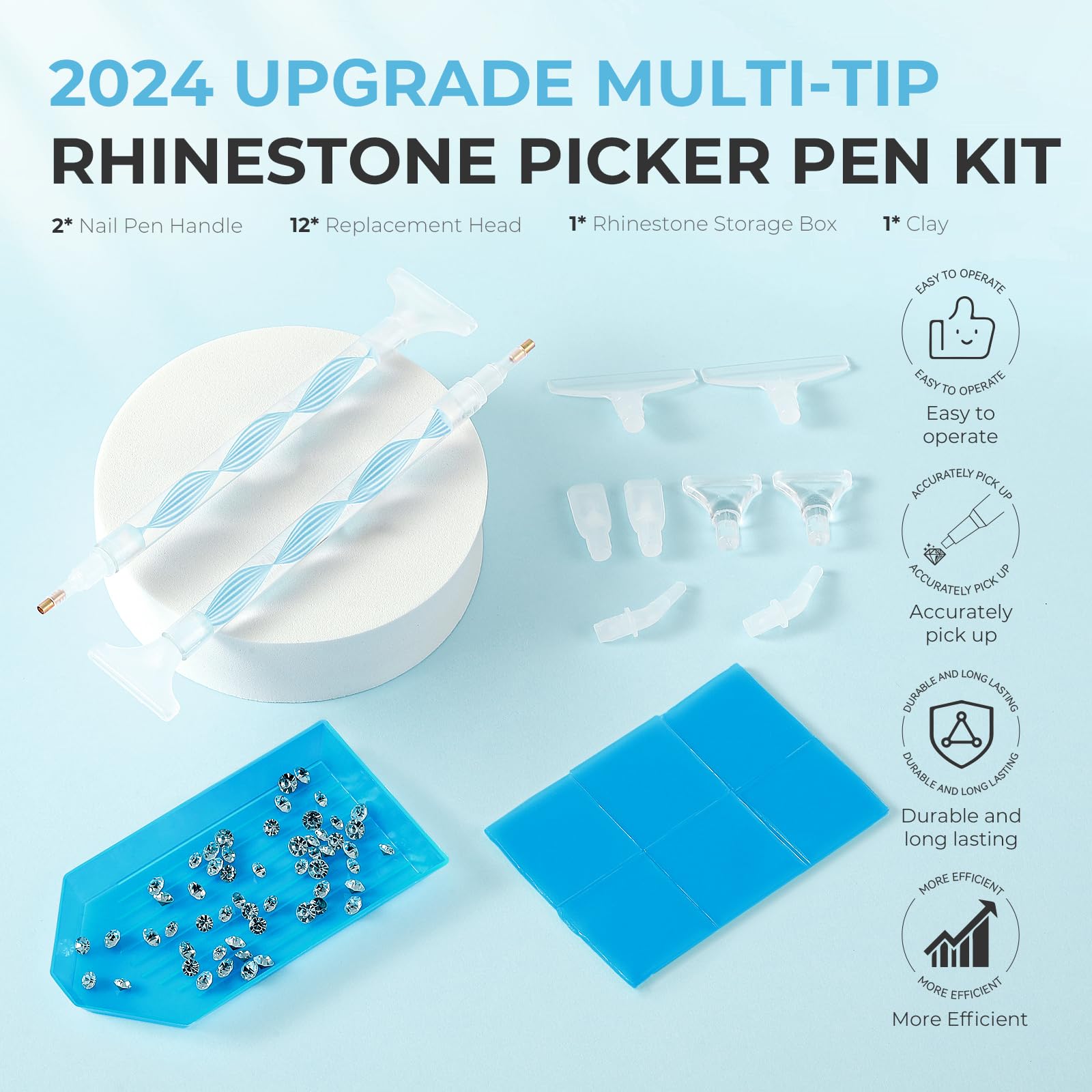 Eudaicful replacement tips 12-count offer multiple sizes for detailed embellishments.