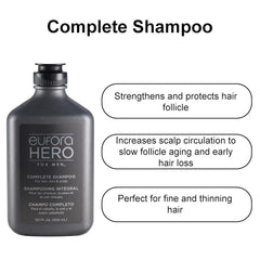 Eufora Hero Men Complete Shampoo foamy lather closeup indicating thorough cleansing