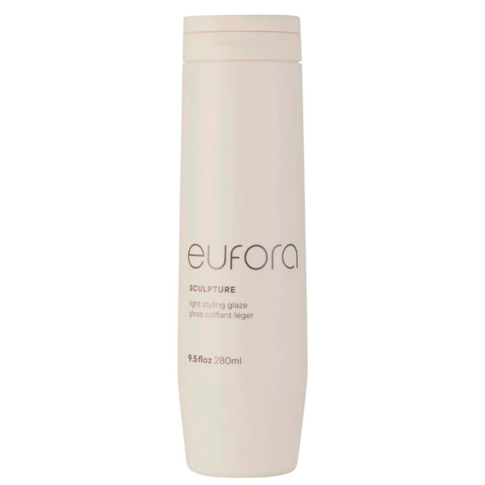 Eufora Sculpture Light Styling Glaze bottle highlights flexible hold for natural movement.