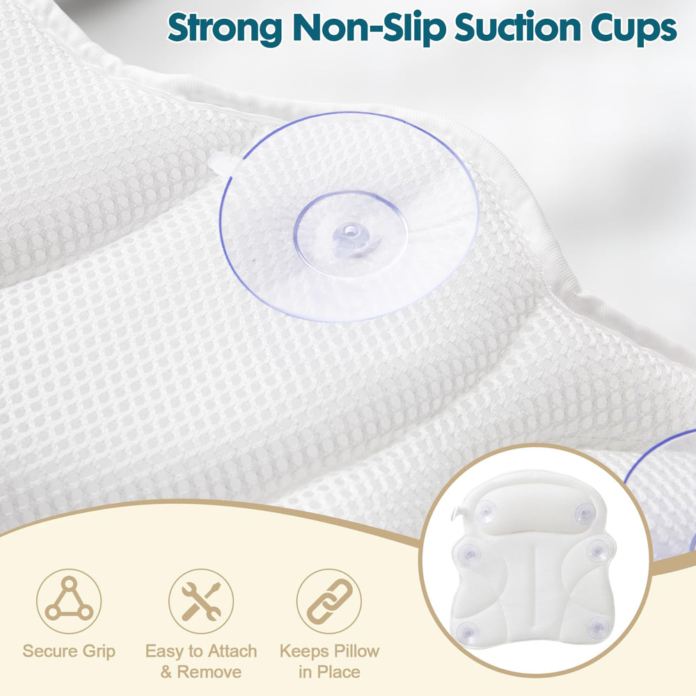 EULAXLAB tub pillow is machine washable with a protective laundry bag.