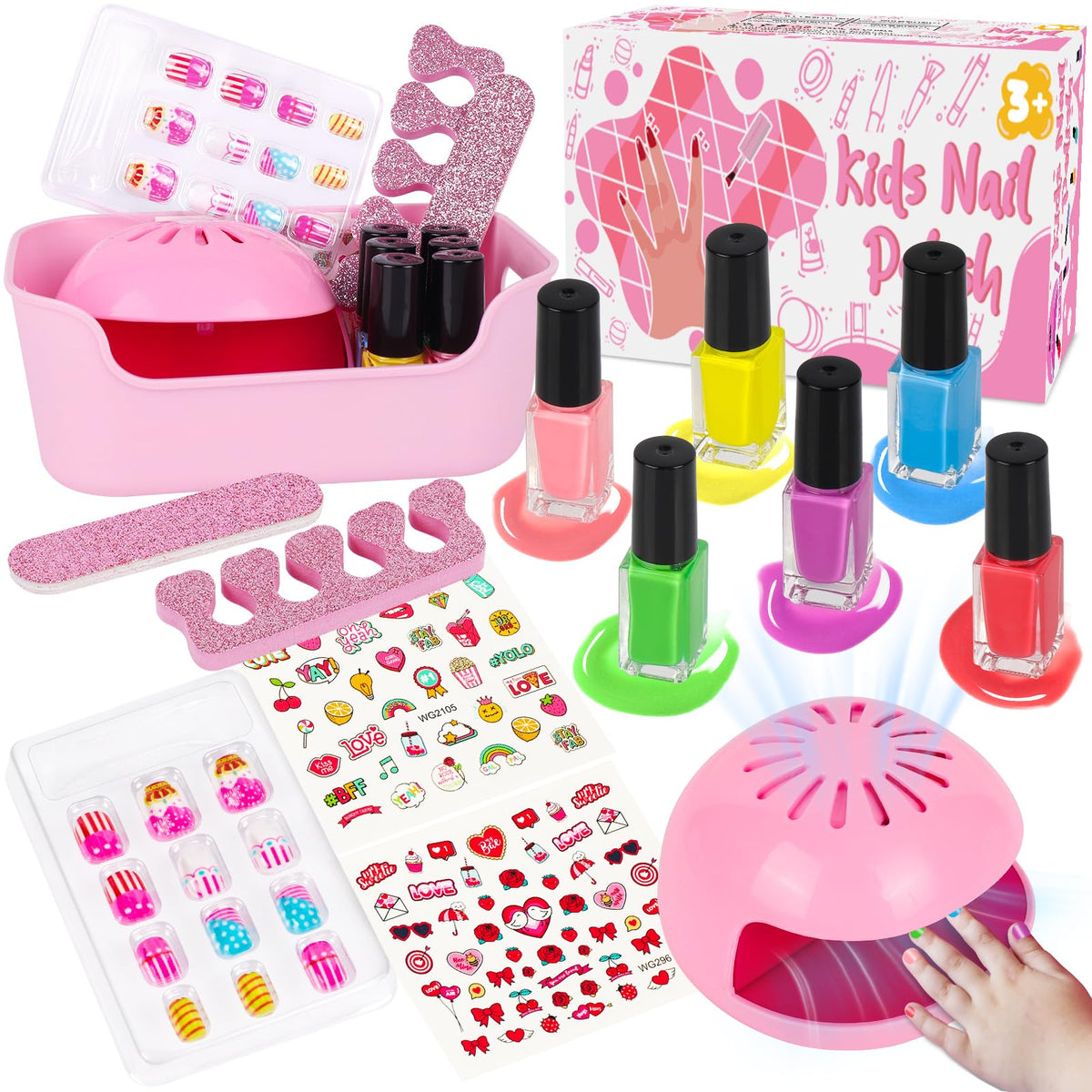 EULRGAUS kids nail kit blue polish swatch for creative play and color experiments.