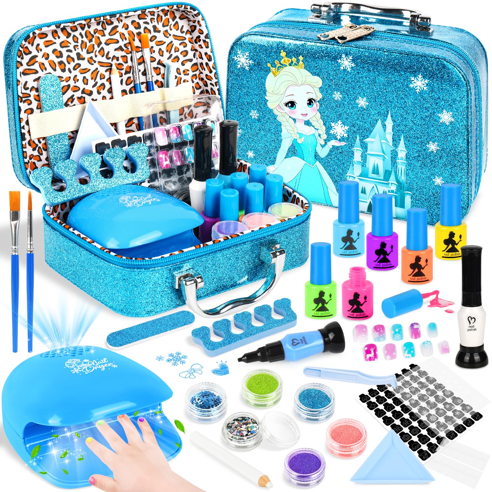 EULRGAUS Kids Nail Polish Set box with storage for easy gifting