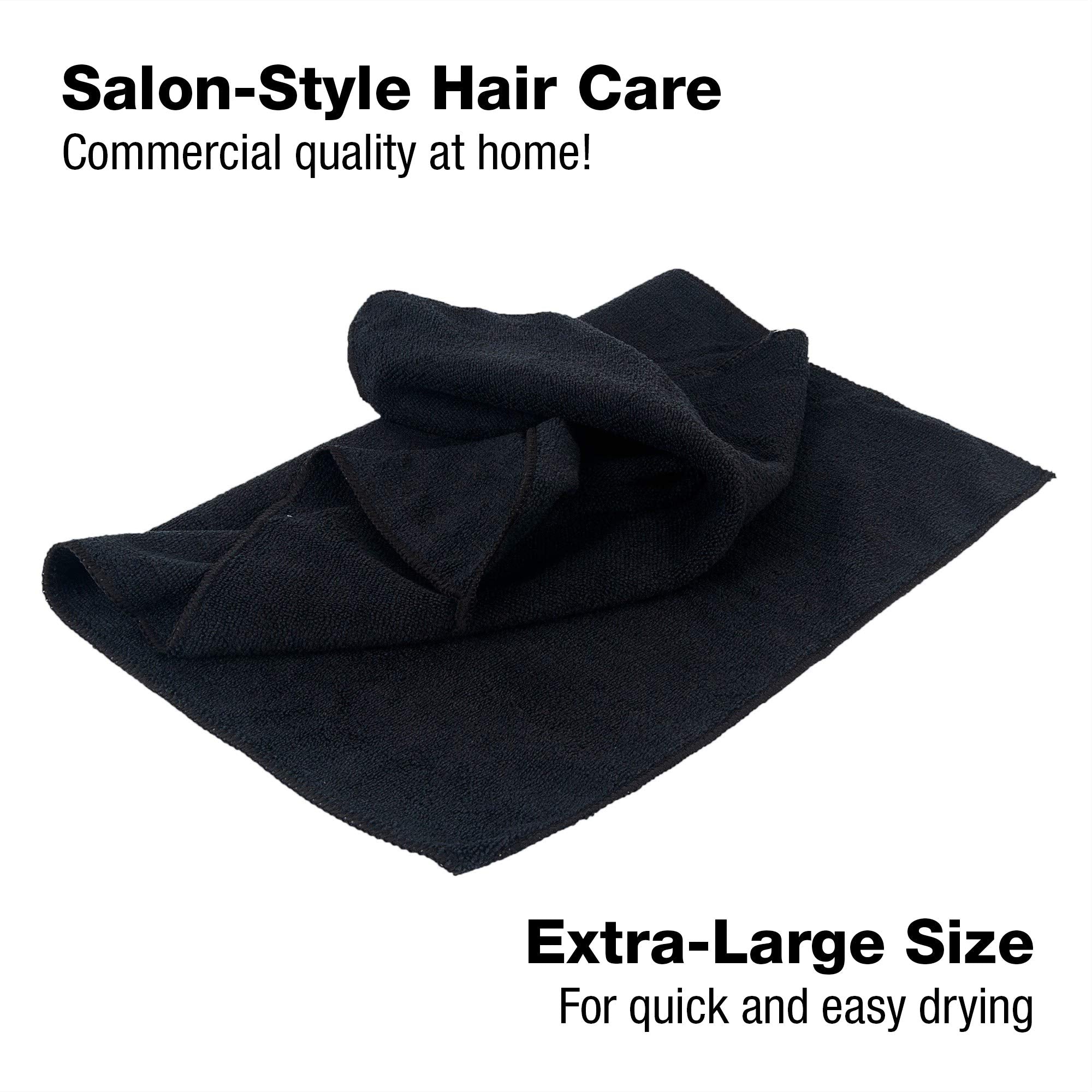 Eurow Microfiber Salon Towel in black offers a sleek spa-ready look