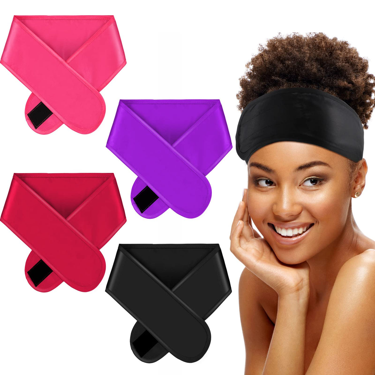 Eurzom 4-piece satin hair wrap set in colors for versatile daily wear