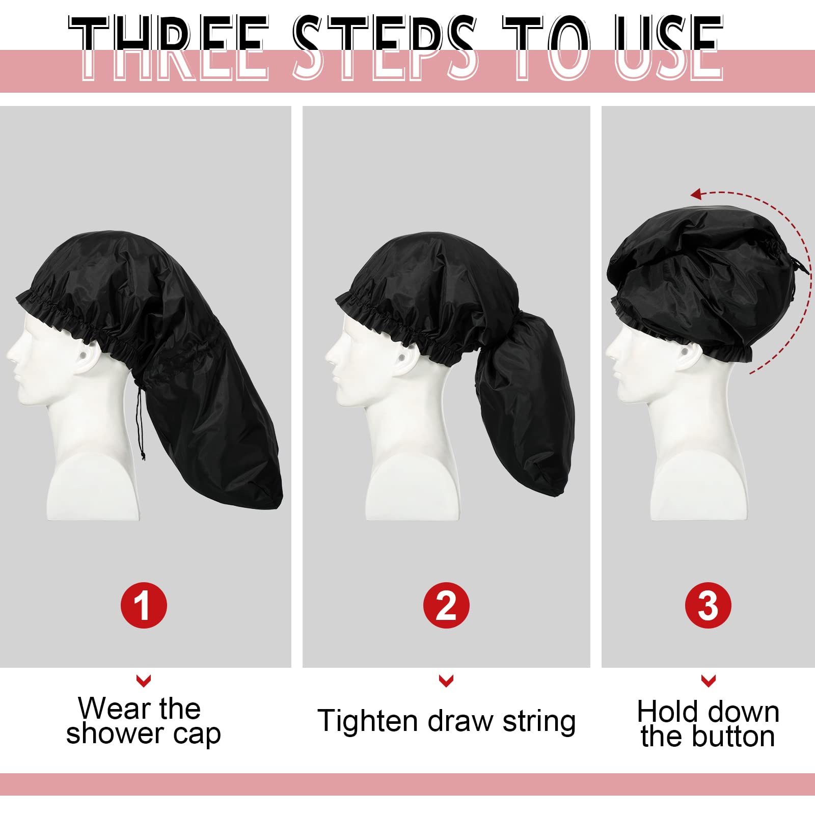 Eurzom gray shower cap keeps delicate hair dry and style-intact