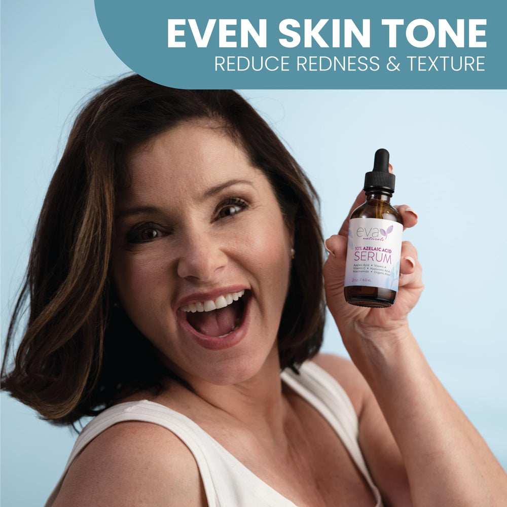 Eva Naturals Azelaic Acid Serum texture closeup reveals lightweight, fast-absorbing feel.