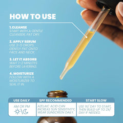 Eva Naturals azelaic acid serum close-up highlights silky texture for daily use.