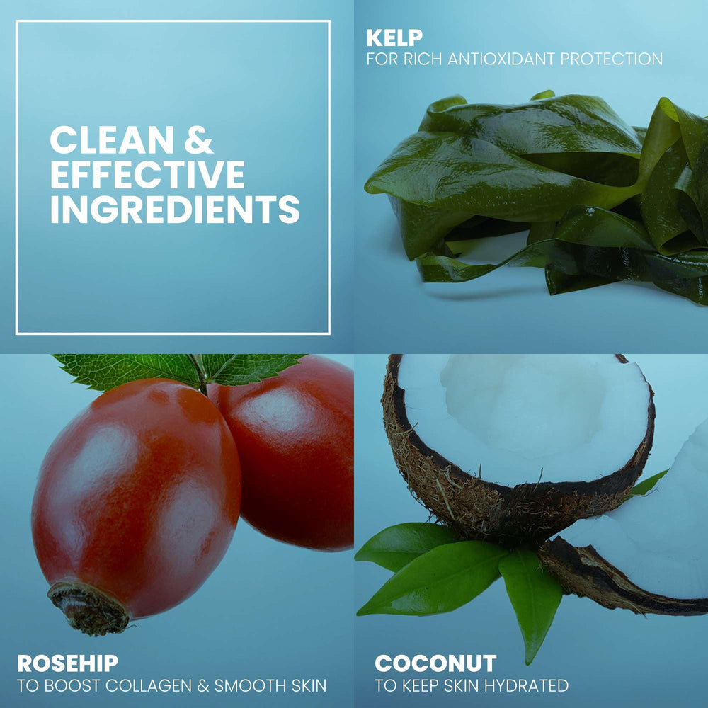 Eva Naturals clean ingredients label close-up, free from parabens and sulfates.