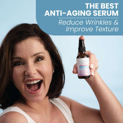 Eva Naturals collagen peptide serum dropper demonstrates easy daily application.