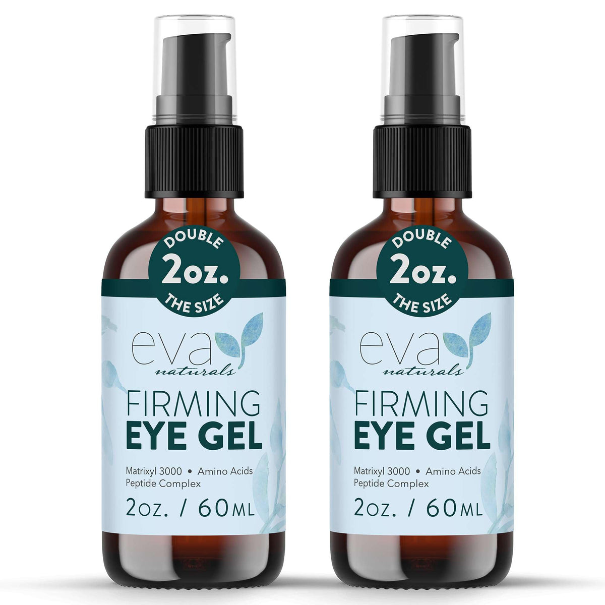 Eva Naturals Eye Gel bottle front for quick under-eye hydration and wakeful look.