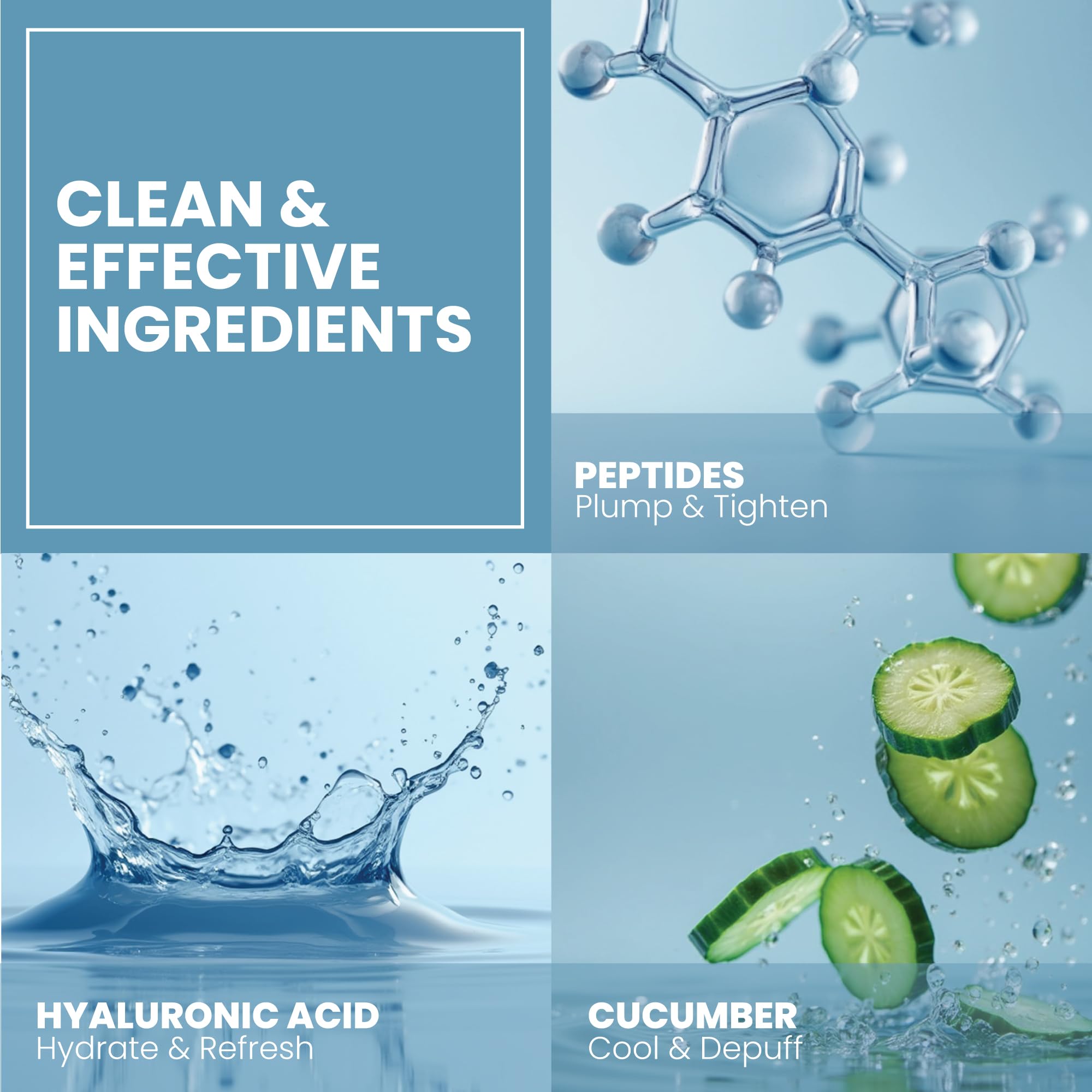 Eva Naturals Eye Gel dark circles appearance; promoting brighter under-eye look.