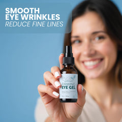 Eva Naturals Eye Gel texture matte finish on skin for makeup readiness.