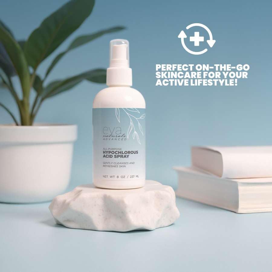 Eva Naturals HOCL pillowcase spray refreshes fabrics with fragrance-free feel.