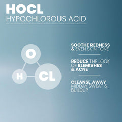 Eva Naturals HOCL skin toner application refreshing the skin with hydrating mist.