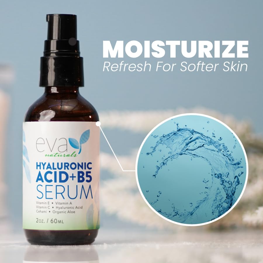 Eva Naturals hyaluronic acid and B5 serum hand-application demonstrates quick absorption