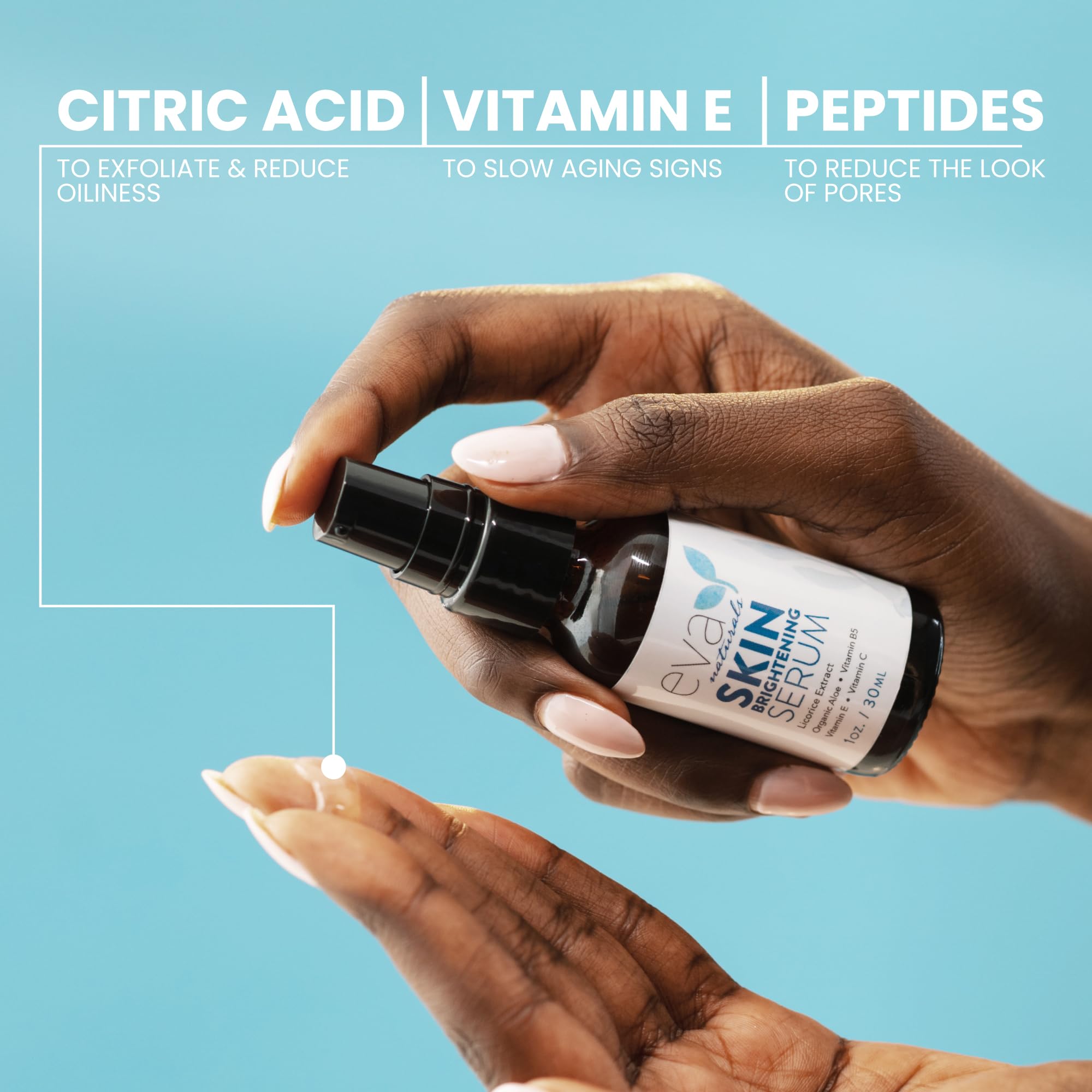 Eva Naturals licorice extract closeup shows gentle discoloration reduction for skin.