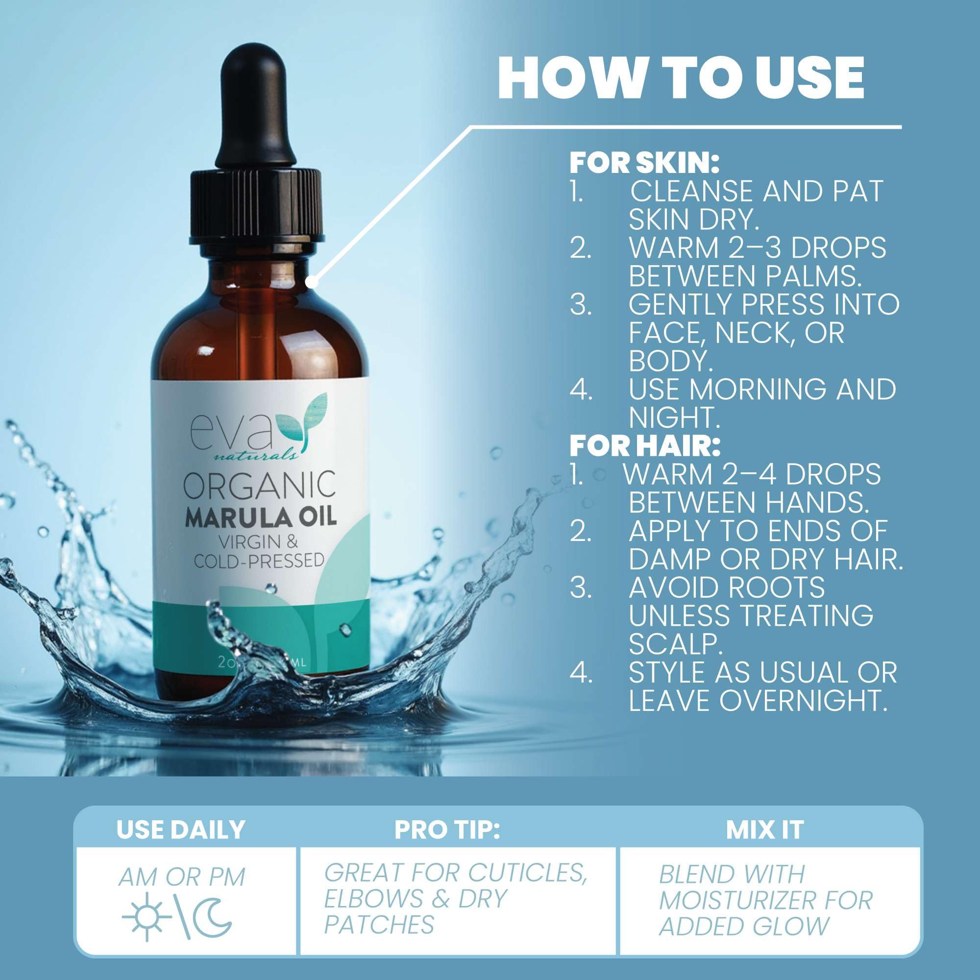 Eva Naturals Marula Oil during gua sha routine for smooth glide.