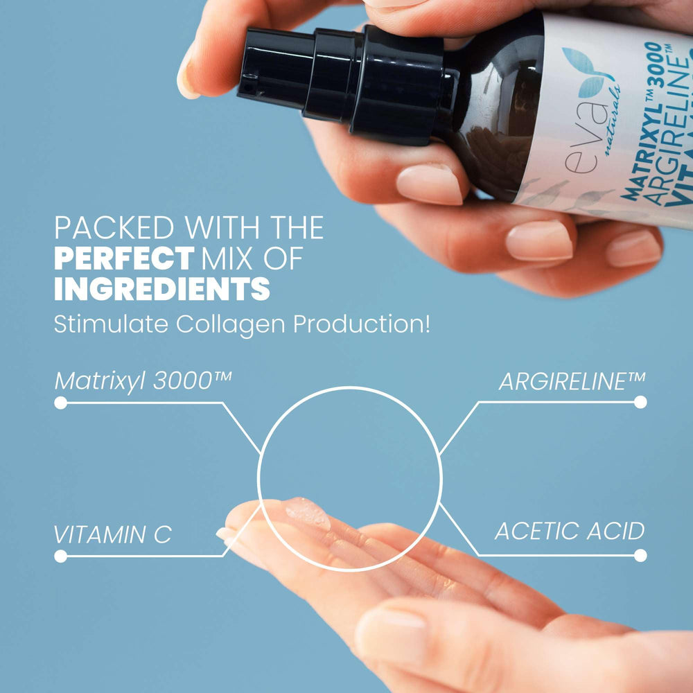 Eva Naturals matrixyl-3000-argireline serum swatch highlighting lightweight texture
