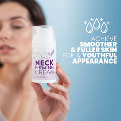 Eva Naturals Neck Firming Cream swirl on skin highlighting deep hydration and renewal.