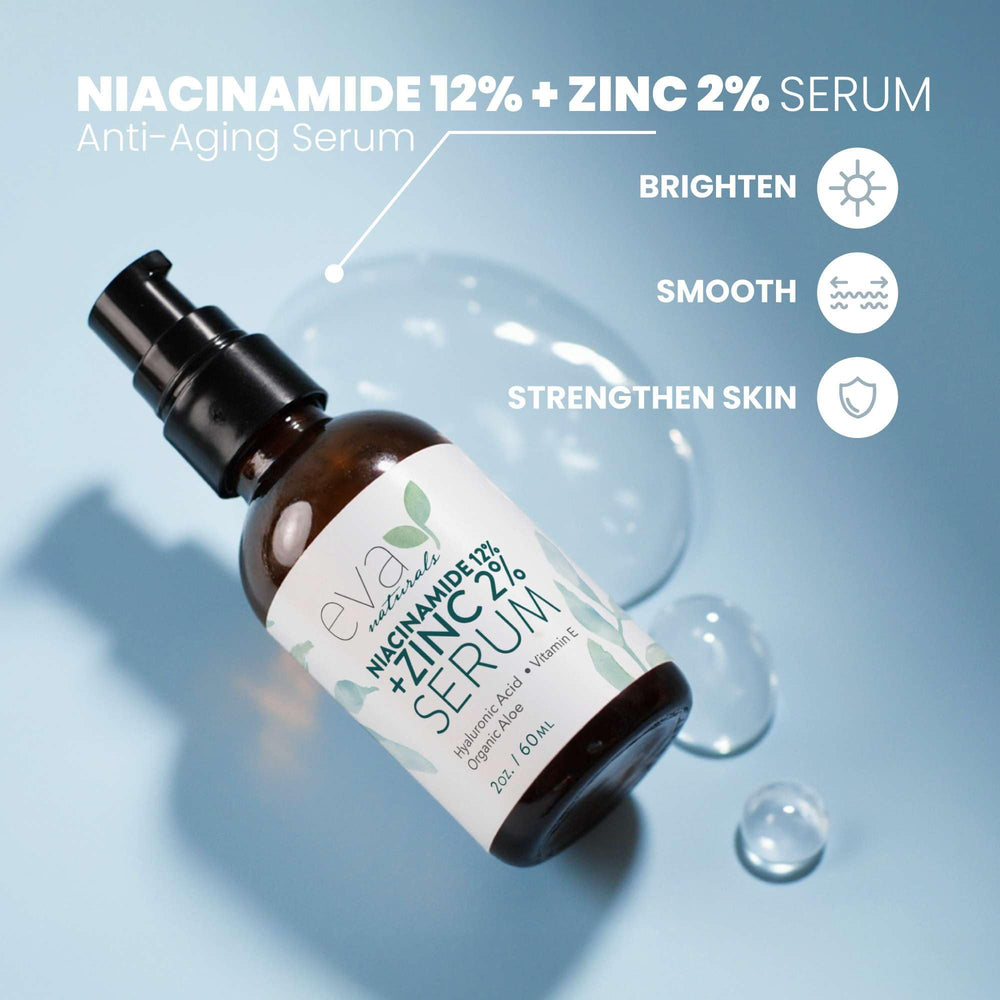 Eva Naturals serum droplet application showing quick absorption for hydration