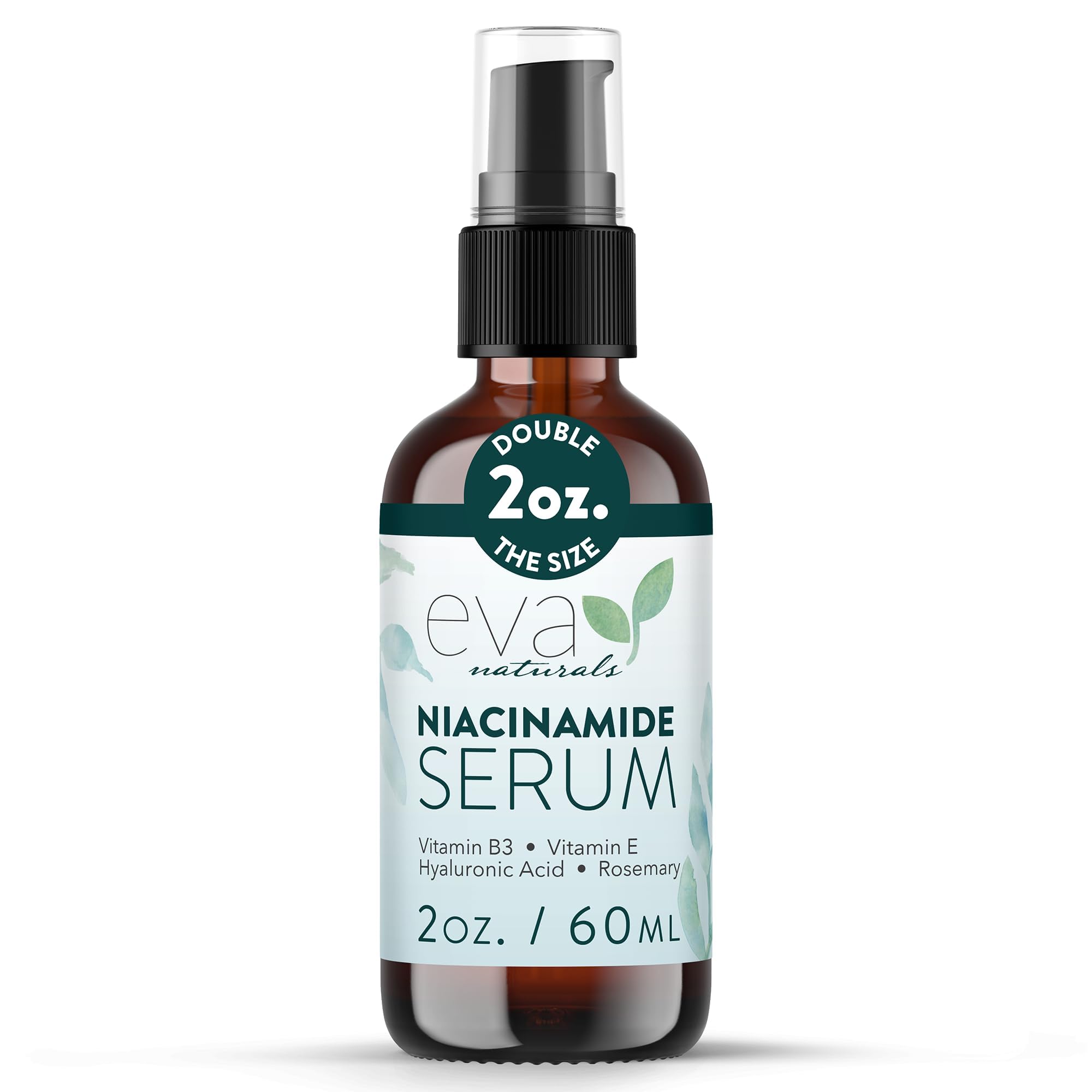 Eva Naturals Niacinamide 5% Serum bottle close-up for pore refinement