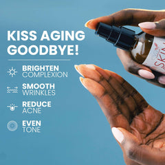 Eva Naturals Retinol Serum bottle pour shows easy layering with moisturizers for nightly routines.