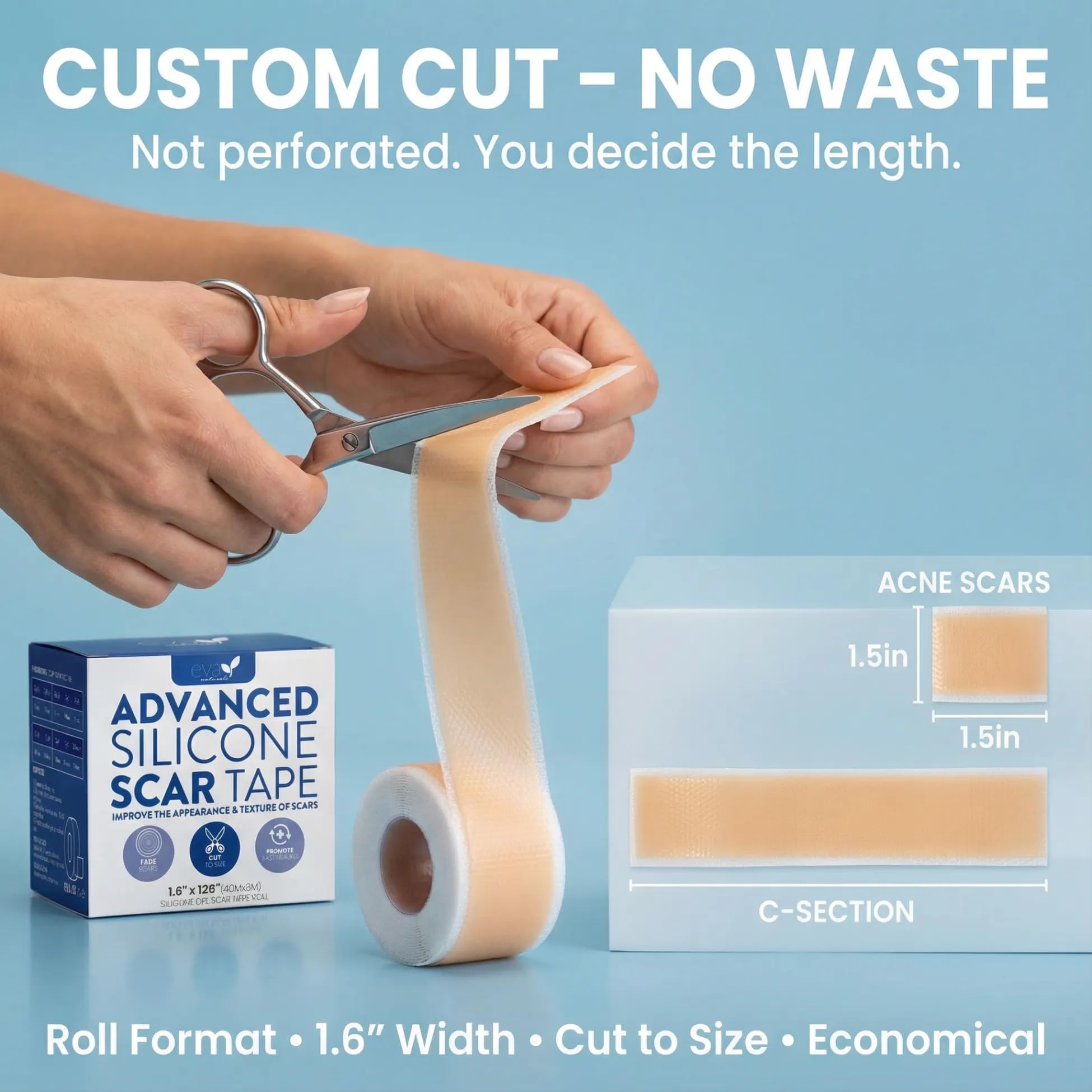 Eva Naturals scar tape being washed shows washable and reusable feature