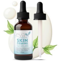 Eva Naturals skin-firming serum bottle for a smoother, firmer-looking complexion.