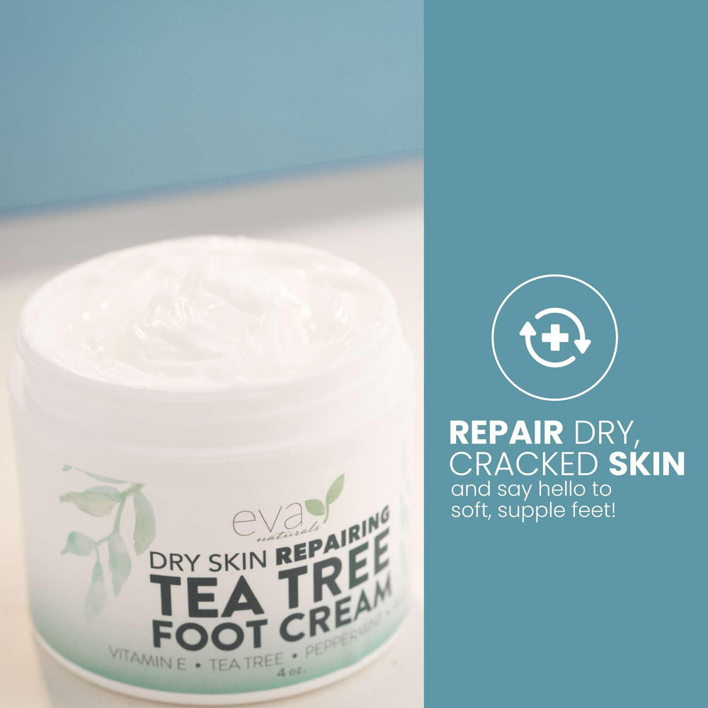 Eva Naturals Tea Tree Foot Cream targets heels for smoother skin and comfortable movement