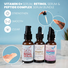 Eva Naturals Trifecta Retinol serum bottle targets fine lines for smoother skin