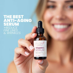 Eva Naturals Vitamin C Serum bottle detail highlighting clean design.