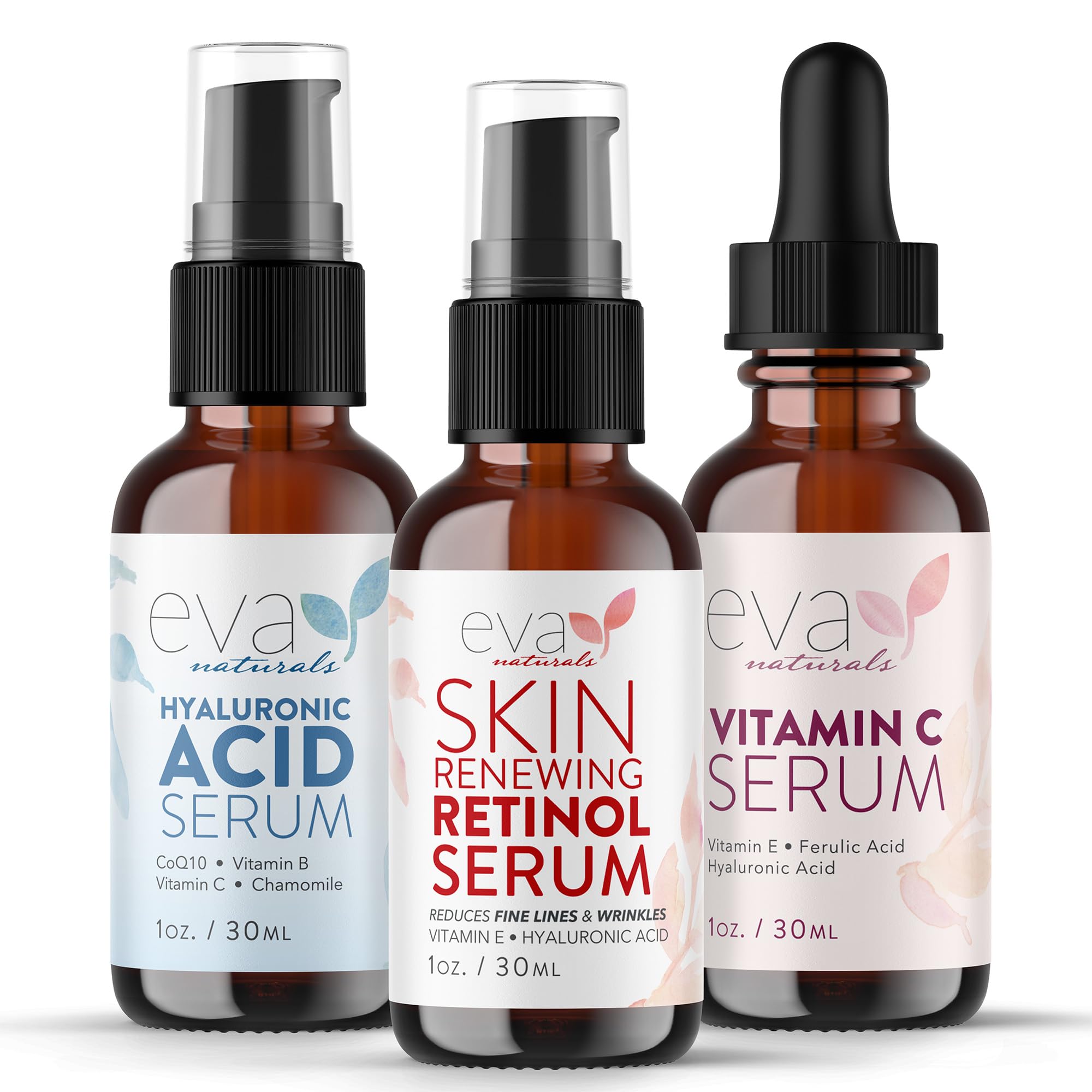 Eva Naturals Vitamin C serum bottle pour for brightening