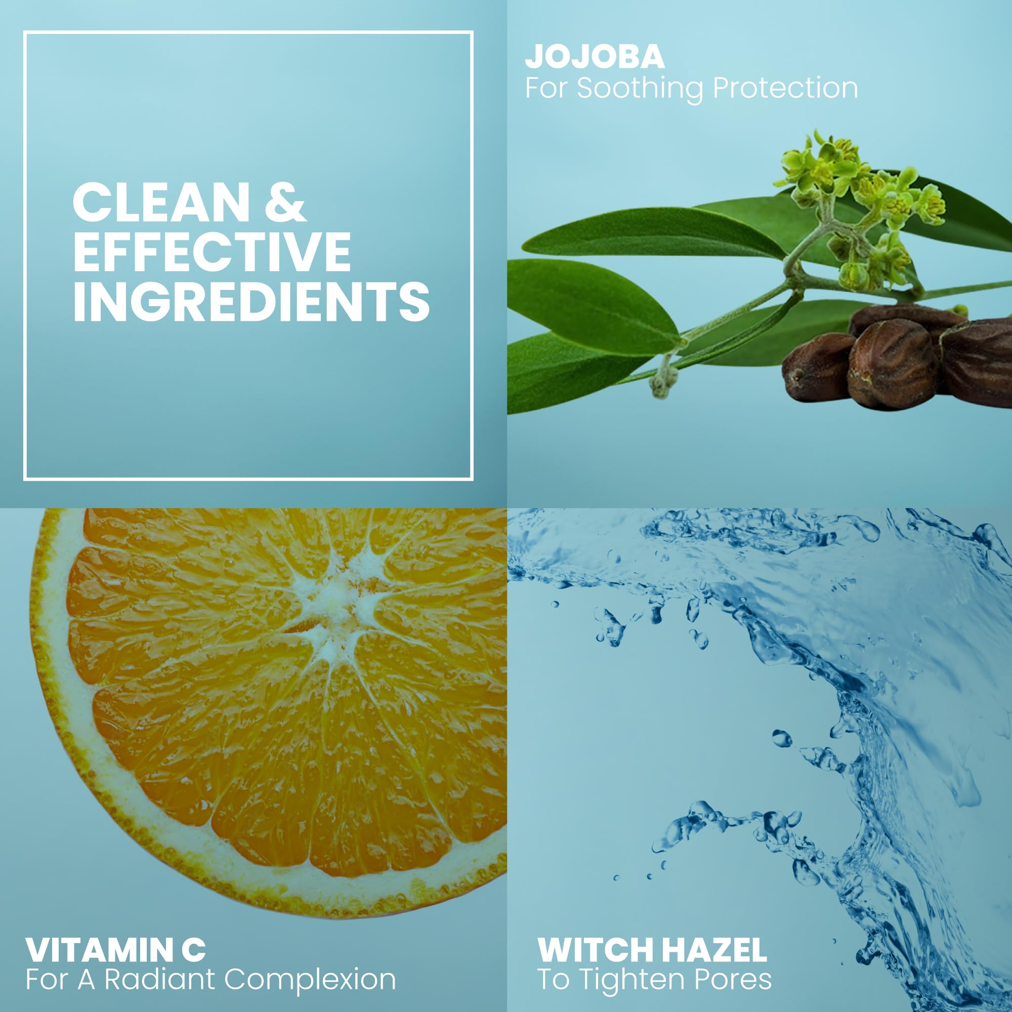 Eva Naturals Vitamin C Serum ingredients close-up with antioxidants.