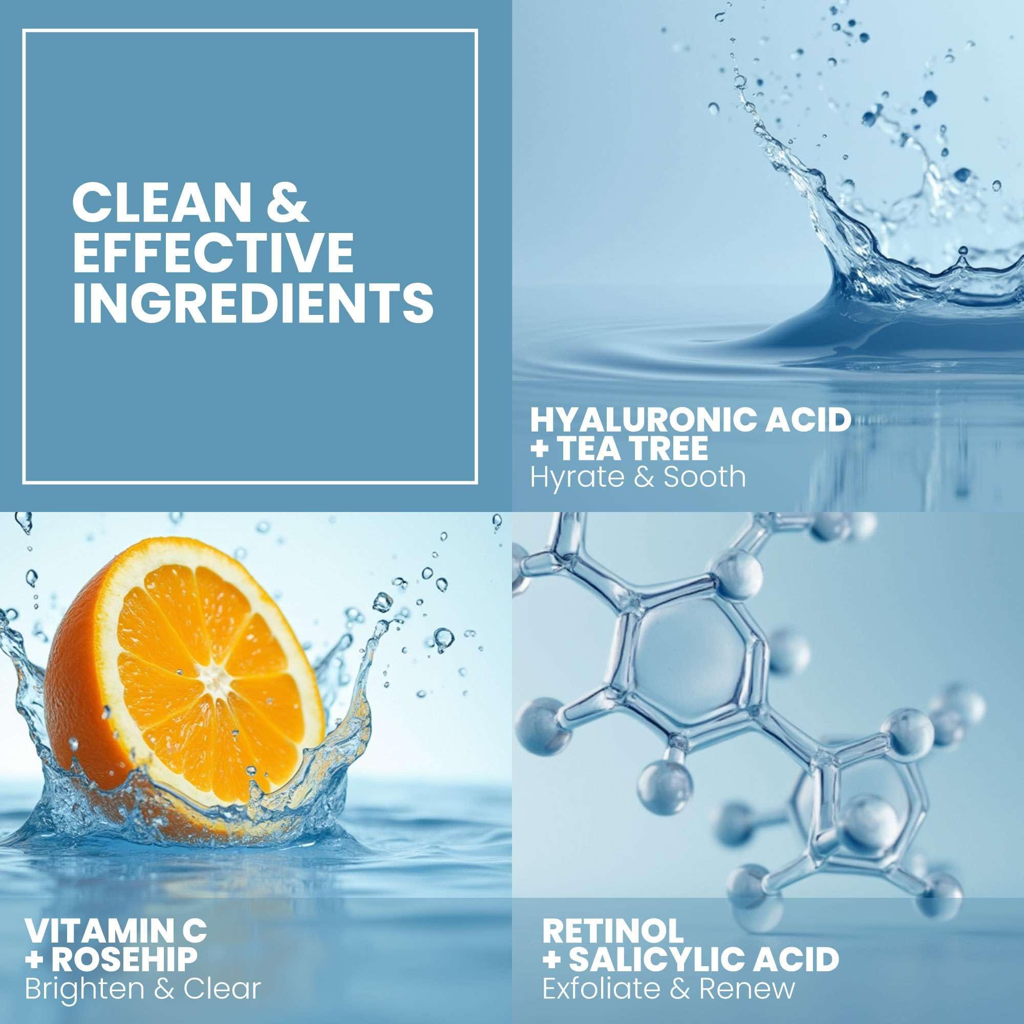 Eva Naturals Vitamin C Serum sensitive skin closeup conveys gentle, fragrance-free care.