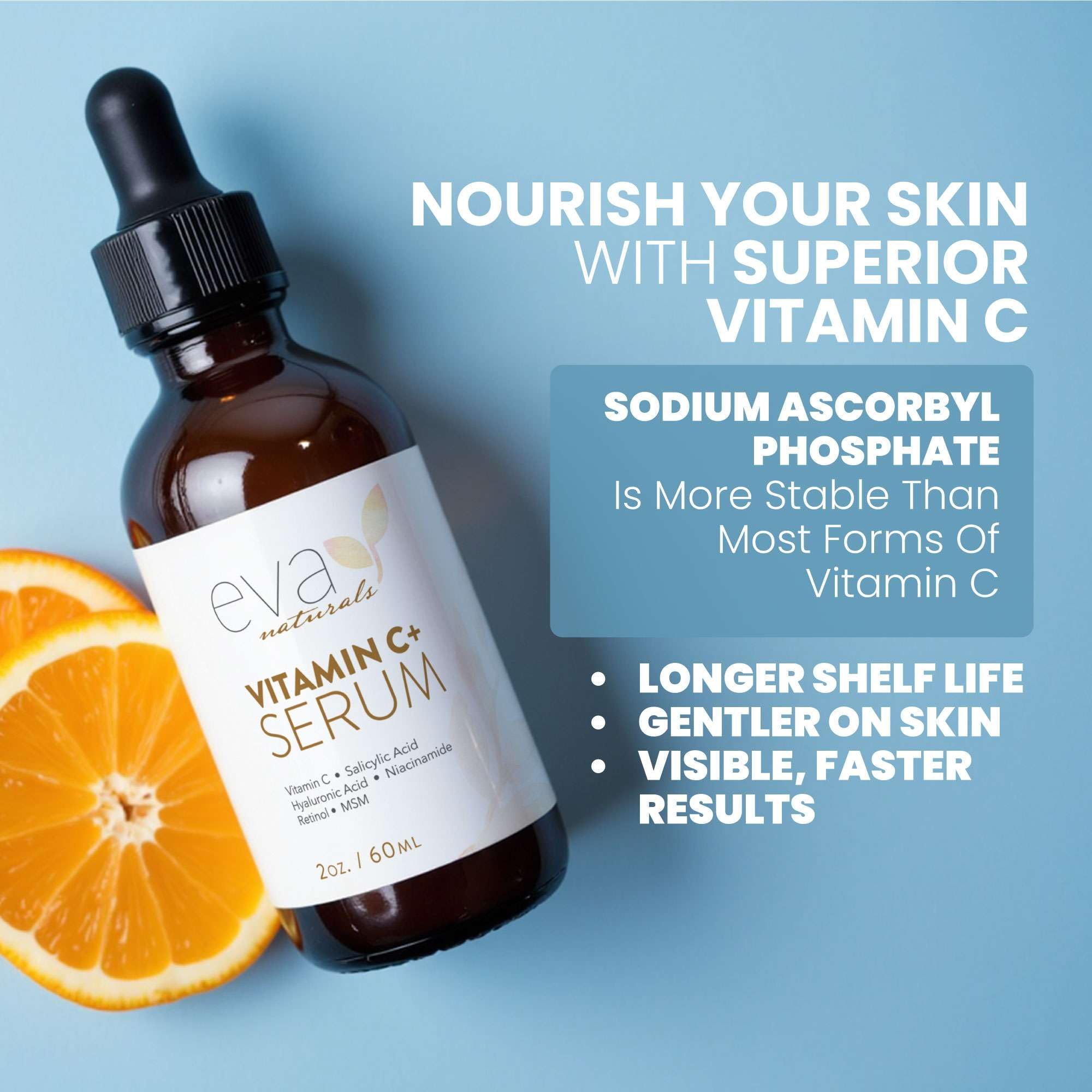 Eva Naturals Vitamin C Serum under makeup application proves routine compatibility.