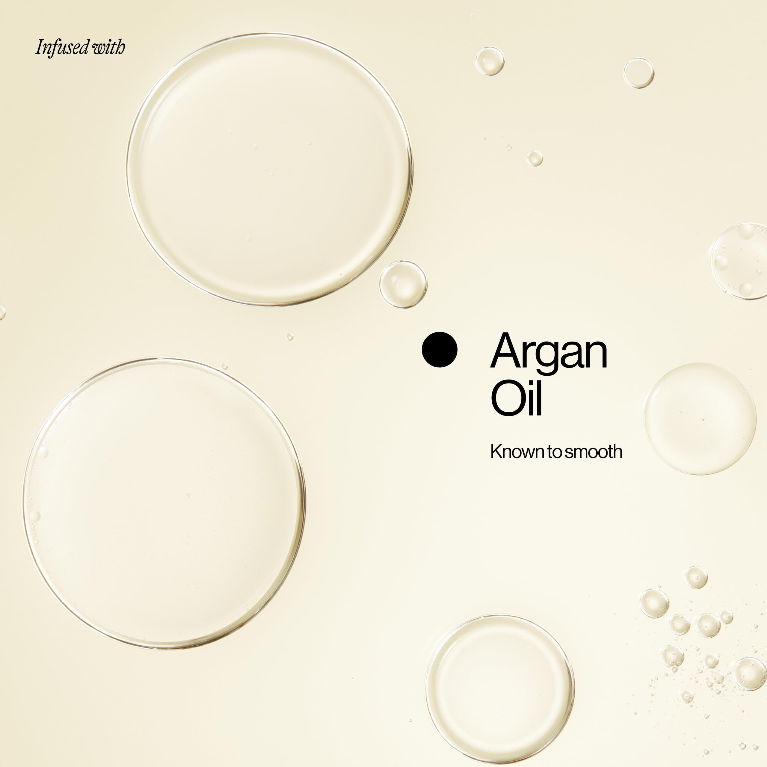 Eva NYC anti-frizz conditioner argan oil droplets highlight nourishment and shine