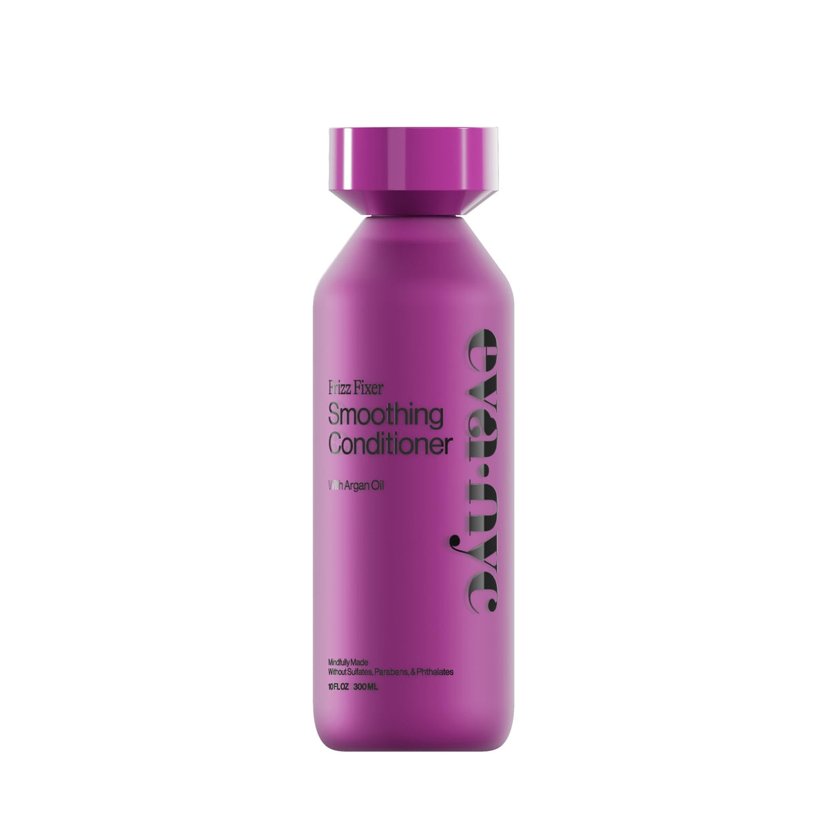 Eva NYC anti-frizz conditioner bottle shows smoothing for frizz-prone hair