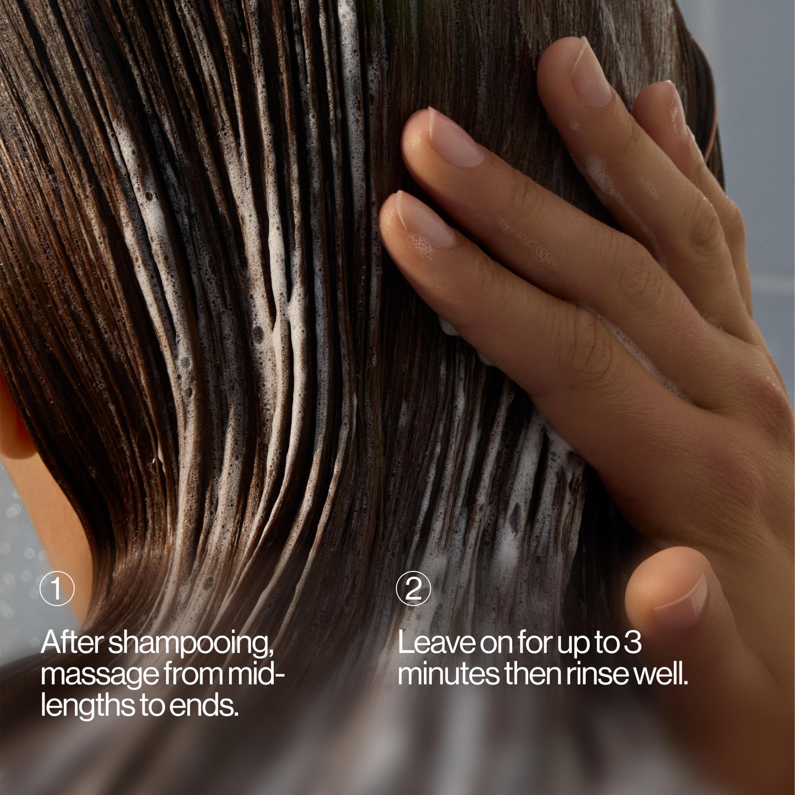 Eva NYC anti-frizz conditioner finish with shine suggests silky ends