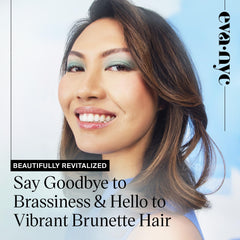 Eva NYC Brass to Sass Brunette Shampoo blue foam close-up supports color-treated hair hydration