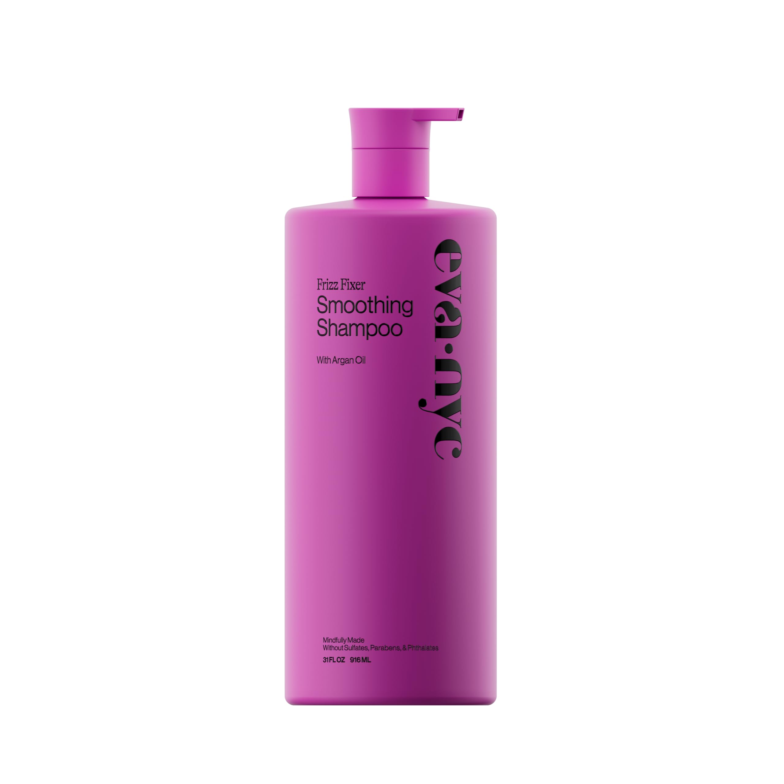 Eva NYC Frizz Fixer Shampoo bottle front, 31oz jumbo size for value and frizz control.