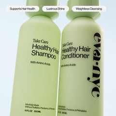 Eva NYC Gentle Daily Cleansing Shampoo hair application shot suggests easy scalp massage