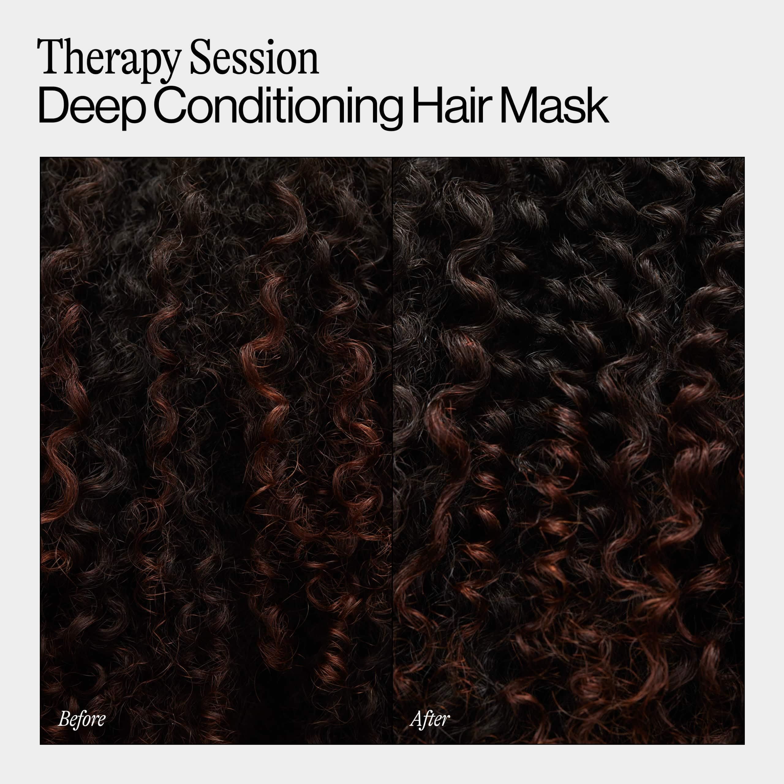 Eva·NYC Therapy Session mask application for fast weekly deep conditioning on dry hair.