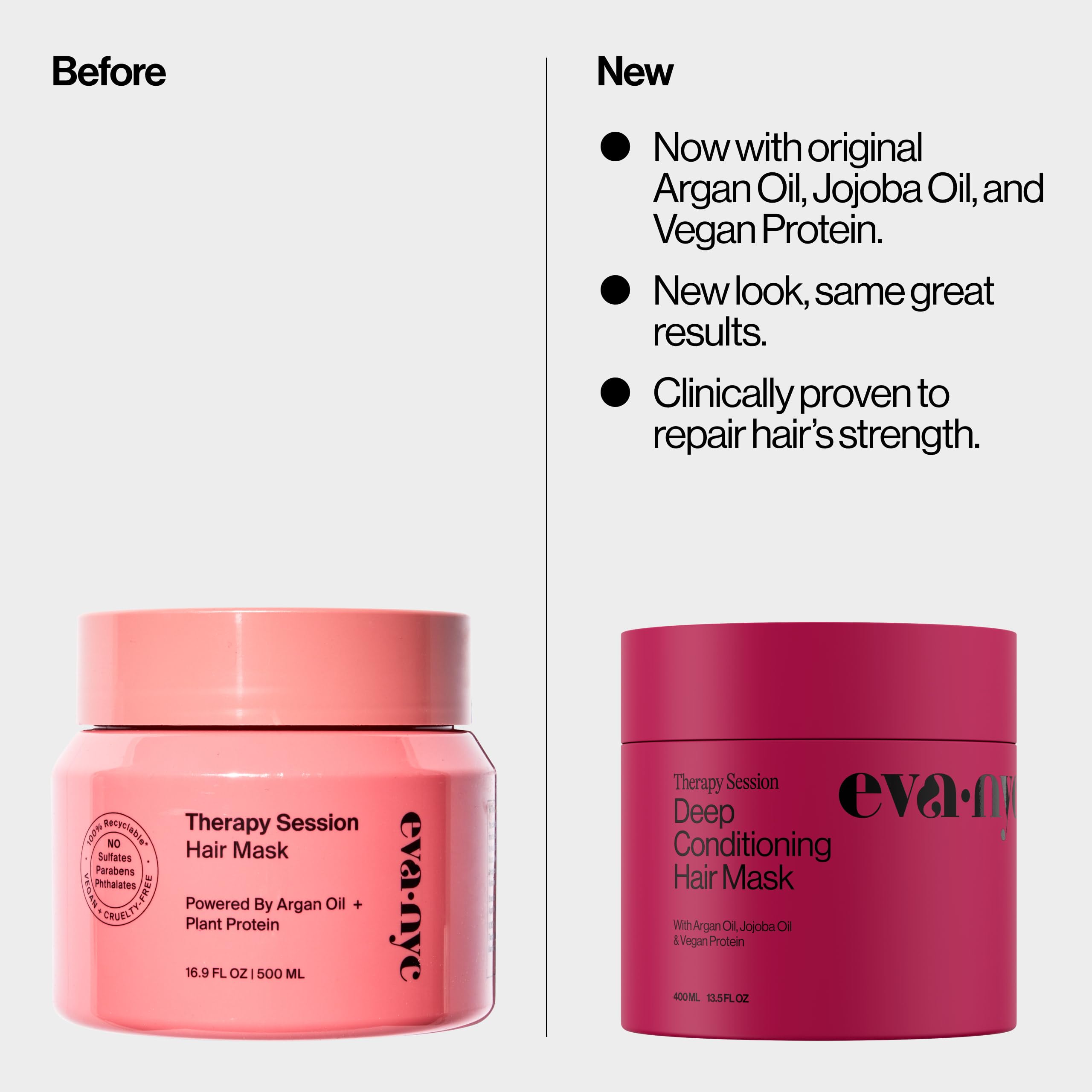 Eva·NYC Therapy Session mask bottle pouring to illustrate quick 2–5 minute conditioning.